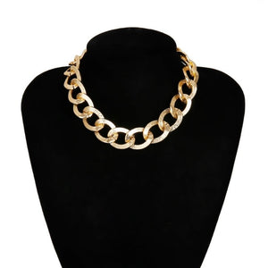 IngeSight.Z Punk Curb Cuban Choker Necklace Collar Statement Gold Color Chunky Thick Clavicle Chain Necklaces for Women Jewelry