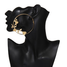 Load image into Gallery viewer, IngeSight.Z Punk Hyperbole Big Circle with Baby Femme Letter Hoop Earrings Women Fashion Jewelry Oorbellen Female