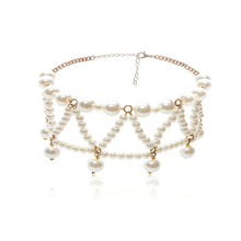 Load image into Gallery viewer, IngeSight.Z Punk Multi Layered Imitation Pearl Choker Necklace Collar Statement Boho Handmade Pendant Necklace for Women Jewelry