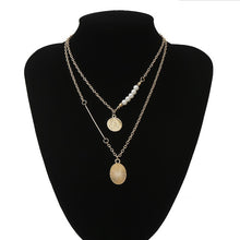 Load image into Gallery viewer, IngeSight.Z Punk Multi Layered Pearl Choker Necklace Collar Statement Virgin Mary Coin Crystal Pendant Necklace Women Jewelry