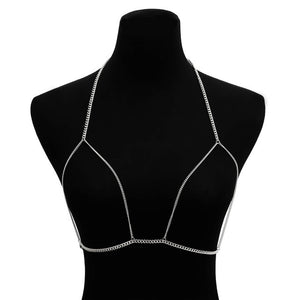 IngeSight.Z Simple Style Chain Necklace Belly Body Chain Fashion Sexy Copper Sequins Body Chain Jewelry for Women Beach Party