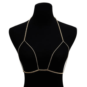 IngeSight.Z Simple Style Chain Necklace Belly Body Chain Fashion Sexy Copper Sequins Body Chain Jewelry for Women Beach Party