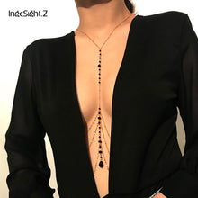 Load image into Gallery viewer, IngeSight.Z Simple Style Chain Necklace Belly Body Chain Fashion Sexy Copper Sequins Body Chain Jewelry for Women Beach Party