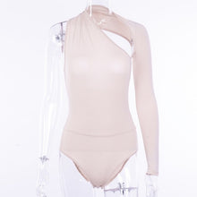 Load image into Gallery viewer, InstaHot 5 Color One Shoulder Sexy Bodysuits Women 2018 Scoop Back Skinny Tight Playsuits One Sleeve Top Button Blouse Beachwear