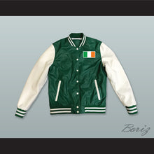 Load image into Gallery viewer, Ireland Green and White Lab Leather Varsity Letterman Jacket