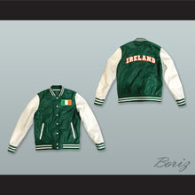 Load image into Gallery viewer, Ireland Green and White Lab Leather Varsity Letterman Jacket