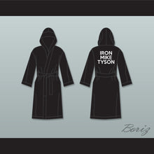 Load image into Gallery viewer, Iron Mike Tyson Black Satin Full Boxing Robe with Hood