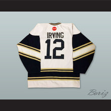 Load image into Gallery viewer, Irving 12 Canisius College White Navy Blue and Old Gold Hockey Jersey