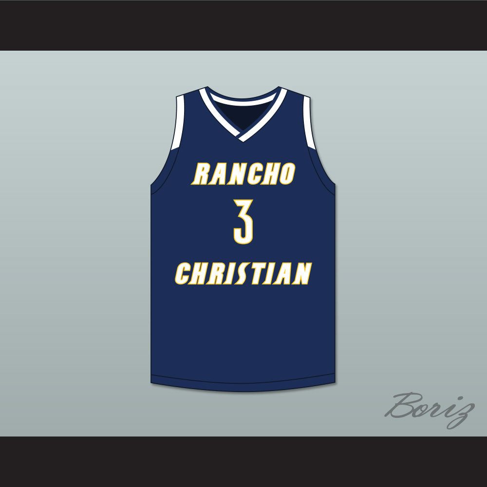 Isaiah Mobley 3 Rancho Christian School Eagles Navy Blue Basketball Jersey 1