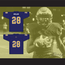 Load image into Gallery viewer, Isaiah Spiller 28 Klein Collins High School Tigers Navy Blue Football Jersey 2