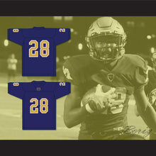 Load image into Gallery viewer, Isaiah Spiller 28 Klein Collins High School Tigers Navy Blue Football Jersey 1