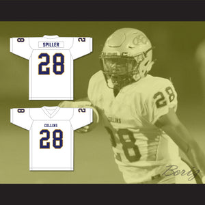 Isaiah Spiller 28 Klein Collins High School Tigers White Football Jersey 4