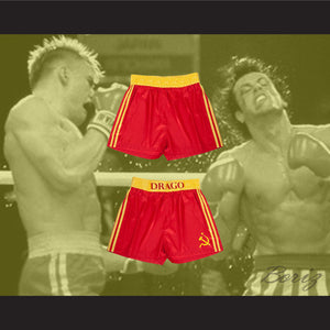 Dolph Lundgren Ivan Drago Russia Red Boxing Shorts
