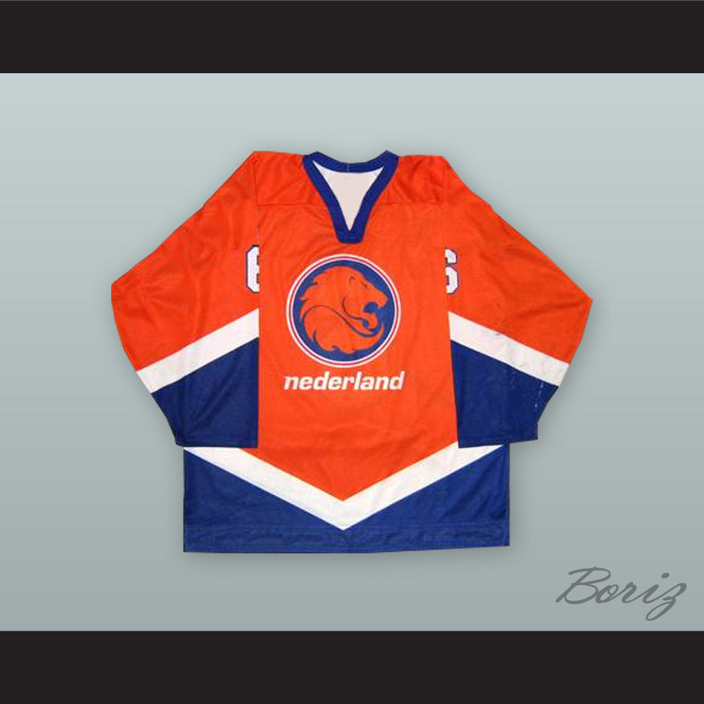 Ivy van den Huevel 6 Netherlands National Team Orange Hockey Jersey