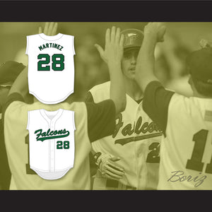 JD Martinez 28 Charles W. Flanagan High School Falcons White Baseball Jersey 2