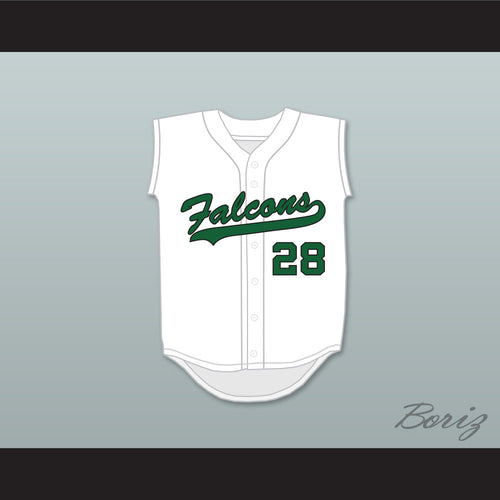 JD Martinez 28 Charles W. Flanagan High School Falcons White Baseball Jersey 1