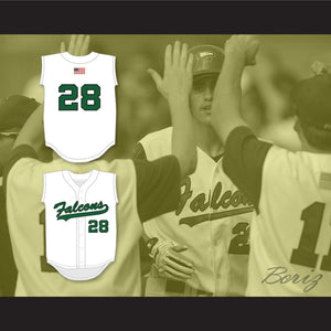 JD Martinez 28 Charles W. Flanagan High School Falcons White Baseball Jersey 1