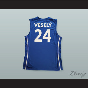 Jan Vesely 24 Czech Republic Basketball Jersey with Patch