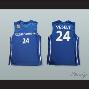 Jan Vesely 24 Czech Republic Basketball Jersey with Patch