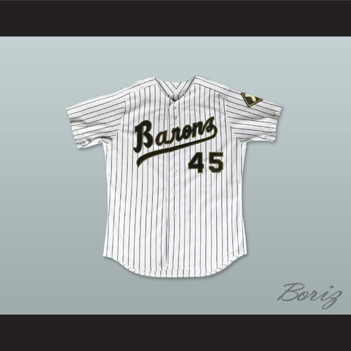 Michael Jordan 45 Birmingham Barons Pinstriped White Baseball Jersey