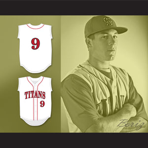 JT Realmuto 9 Carl Albert High School Titans White Baseball Jersey 1