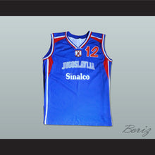 Load image into Gallery viewer, Vlade Divac 12 Yugoslavia Blue Basketball Jersey