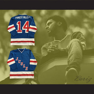 J. Cole 14 Forest Hills Drive Blue Hockey Jersey