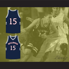 Load image into Gallery viewer, Jermaine Cole 15 Bulldogs High School Navy Blue Basketball Jersey