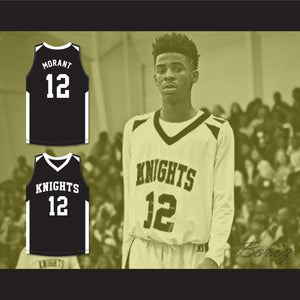 Ja Morant 12 Crestwood High School Knights Black Basketball Jersey 2