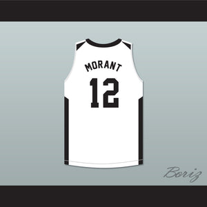 Ja Morant 12 Crestwood High School Knights White Basketball Jersey 2