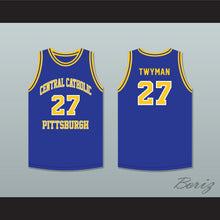 Load image into Gallery viewer, Jack Twyman 27 Central Catholic High School Pittsburgh Vikings Blue Basketball Jersey