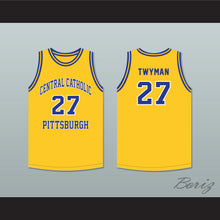 Load image into Gallery viewer, Jack Twyman 27 Central Catholic High School Pittsburgh Vikings Yellow Gold Basketball Jersey