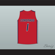 Load image into Gallery viewer, Jaden Hardy 1 Coronado High School Cougars Red Basketball Jersey 1