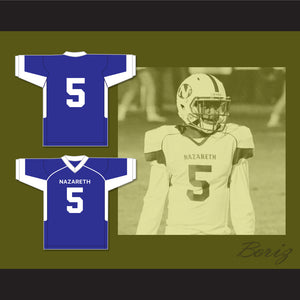 Jahan Dotson 5 Nazareth Area High School Blue Eagles Blue Football Jersey 1
