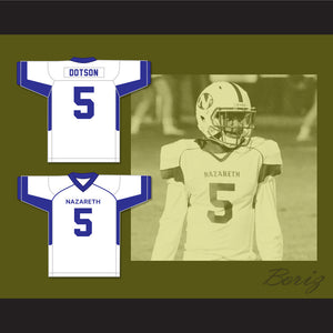 Jahan Dotson 5 Nazareth Area High School Blue Eagles White Football Jersey 2