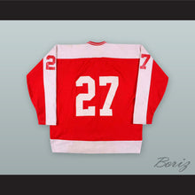 Load image into Gallery viewer, Jak Bestle 27 RPI Rensselaer Polytechnic Institute Engineers Red Hockey Jersey