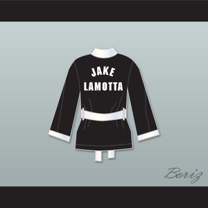 Jake Lamotta Black Satin Half Boxing Robe