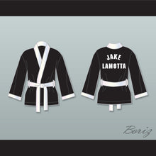 Load image into Gallery viewer, Jake Lamotta Black Satin Half Boxing Robe