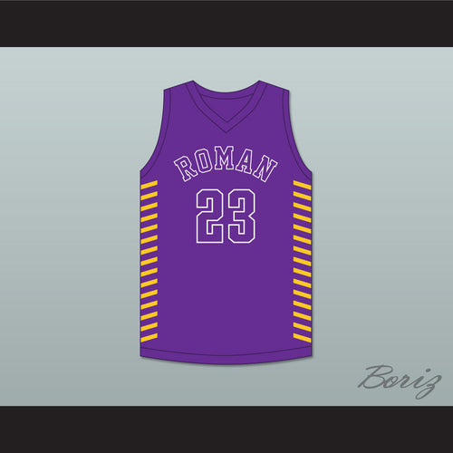 Jalen Duren 23 Roman Catholic High School Cahillites Purple Basketball Jersey 2