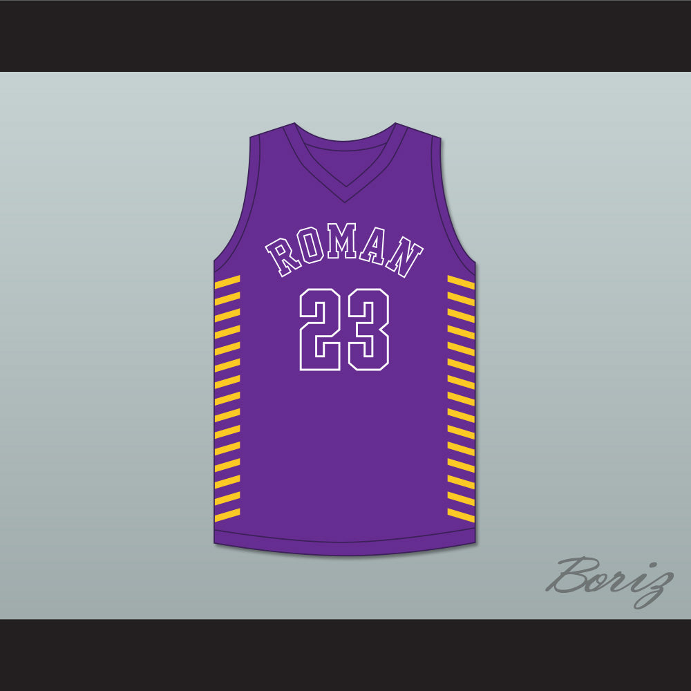 Jalen Duren 23 Roman Catholic High School Cahillites Purple Basketball Jersey 1