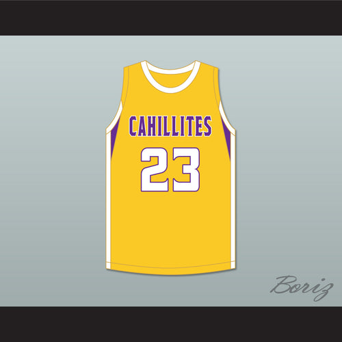 Jalen Duren 23 Roman Catholic High School Cahillites Yellow Gold Basketball Jersey 1