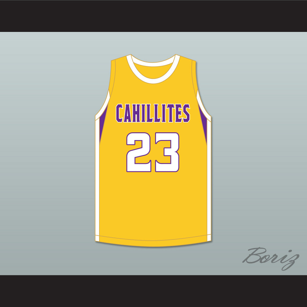 Jalen Duren 23 Roman Catholic High School Cahillites Yellow Gold Basketball Jersey 1