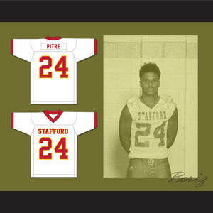 Jalen Pitre 24 Stafford High School Spartans White Football Jersey 2