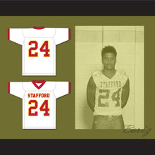 Load image into Gallery viewer, Jalen Pitre 24 Stafford High School Spartans White Football Jersey 1