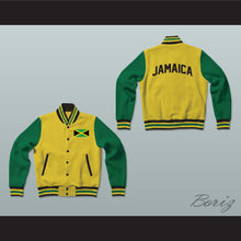 Load image into Gallery viewer, Jamaica Yellow Varsity Letterman Jacket-Style Sweatshirt