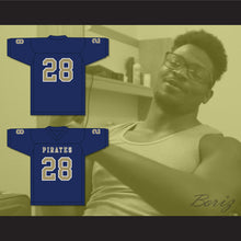 Load image into Gallery viewer, Jamal Scott 28 Independence Community College Pirates Dark Blue Football Jersey
