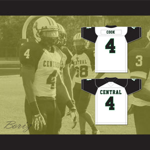 James Cook 4 Miami Central Senior High School Rockets White Football Jersey 2