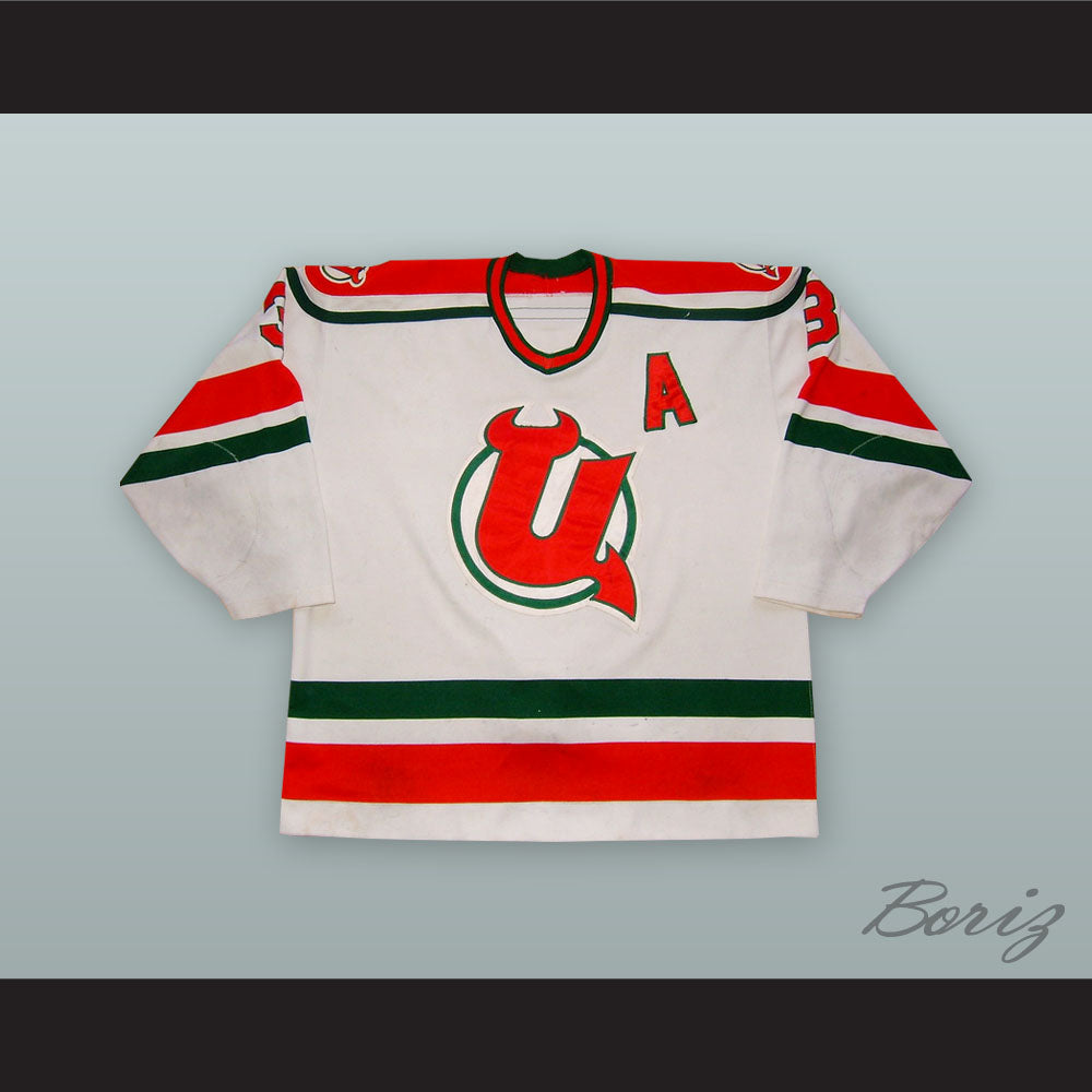 Jamie Huscroft 3 Utica Devils White Hockey Jersey