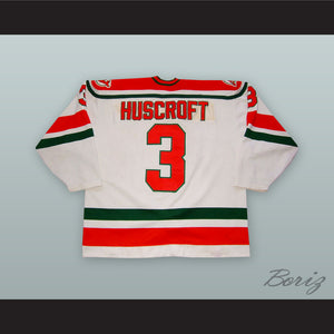 Jamie Huscroft 3 Utica Devils White Hockey Jersey