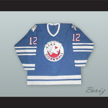 Load image into Gallery viewer, Janne Laukkanen 12 Cornwall Aces Blue Hockey Jersey